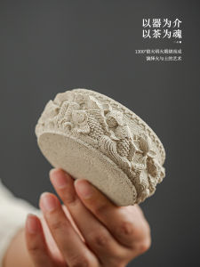 Six-Day Absorbent Water Ceramic Tea Pot Lid Chinese Style Tea Ceremony Accessory Tea Bowl Cover Tea Tray Decorative Item