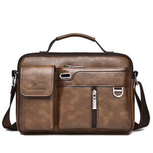 Kangaroo Nam Da PU Đeo Vai Túi Đeo Ngang Vintage Kinh Doanh Sứ Giả Túi Cổ Nam Túi Xách Có Túi Nội Thất