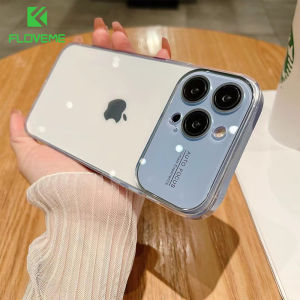 FLOVEME Luxury Plating Glass Clear Large Window Phone Case For iphone 14 13 12 Pro Max With Lens Film Protector All-inclusive Transparent Hard Shockproof Back Cover For iphone 14 13 12