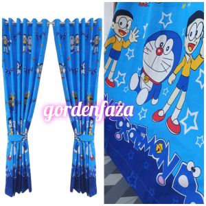 Gorden Pintu Dan Jendela Motif Doraemon Tebal