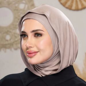 Ramadan New Jersey Hijab Caps for Muslim Women UnderCap Instant Hijab Inner Cap Stretch Turban Hood And Matching Headband In One