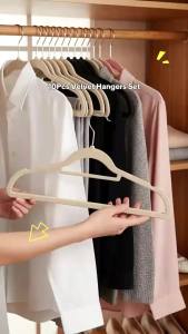 10/20Pcs Flocked Hanger Home Non-slip Velvet Hangers Elegant Coat Clothes Hanger Strong Durable Racks Hanger