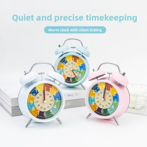 MONLEYTA | Ultra-Loud Retro Bell Alarm Clock Silent Childrens Electronic Clock Simple Bedroom Student Early Education Quartz Clock