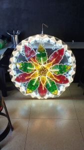 36 inches Poinsettia Design Capiz Parol