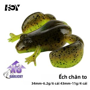 Kingdom | Bộ Mồi Câu Cá Hình Con Ếch Kingdom 4 Món Chất Liệu TPE Đàn Hồi Cao 34mm 6.2g & 43mm 11g Mồi Giả Silicon Nổi Dành Cho Câu Cá Nước Ngọt.