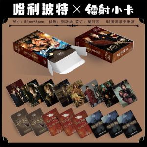 High Definition Laser Harry Potter Cards 55 Pieces 3 Inch Lomo Mini Cards Self Printed Malfoy Hermione Festive Greeting Cards