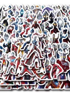 Superhero Digtal Decal Stickers for Laptop Skateboard Children Water Bottle 50pcs Cartoon Design Waterproof PVC Sticker Set