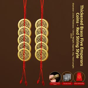 YOUYANTANG | Brass Five Emperor Coins and Gourd Charm