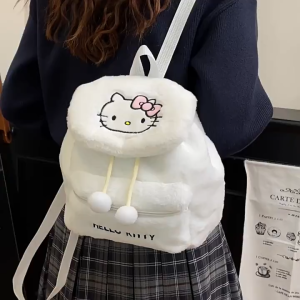 Cute Girl Backpack Kuromi Melody Cartoon Plush Backpacks For Girls School Bag Large Capacity For Kid