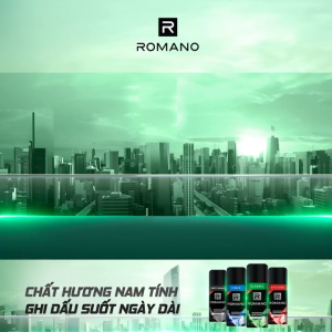 Combo 3 Món Romano: Dầu Gội 180g + Sữa Tắm 150g + Xịt Khử Mùi 150ml Chính Hãng