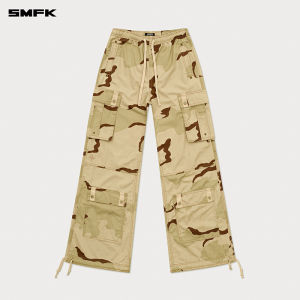 SMFK | Trendy Vintage Desert Plaid Workwear Loose Straight Pants