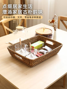 Kens Handwoven Natural Rattan Storage Basket Hotel Quality Towel Basket Essential Oil Storage Basket for Home Organization