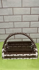 Tempat bunga tempat bawang keranjang unik Wadah bumbu kosmetik rotan plastik Toples rotan Tempat bumbu dapur Tempat souvenir Toples anyaman Tempat Kosmetik Tempat antik Wadah bumbu Dapur serbaguna