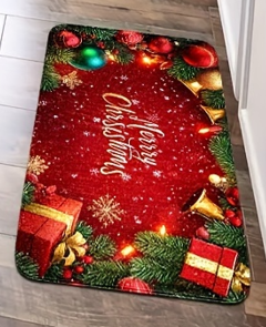 VIKAMA Hoạt Hình Ông Già Noel Giáng Sinh Thảm Mùa Đông Bông Tuyết Sàn Nhà Bếp Thảm Lối Vào Thảm Chùi Chân Trang Trí Nhà Lưng PVC 100% Polyester