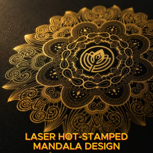 LEXIS YOGA Yoga Mat Premium Mandala Design Hot Stamping PU + Natural Rubber Non Slip Black & GOld 183x68cm with Premium Box