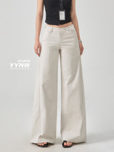 YYNW | Quần Casual Mở Rộng Dưới Thấp Phong Cách Retro Mỹ Thiết Kế Nút Đính