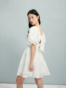 Vero Moda | Summer New Arrival Square Neck Mid-bubble Sleeve Floral High-waist Dress