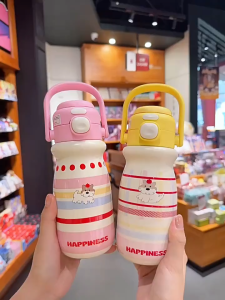 520ml 316 Stainless Steel Children’s Thermos CupLeakproof with StrawFor Hot/Cold Drinks XDFZY5527