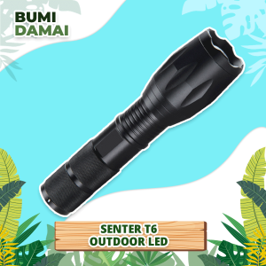 Bumi Damai Lampu Senter LED Cree XM-L T6 E17 2000 Lumens Flashlight Tahan Api Air Waterproof Zoom Outdoor Super Terang