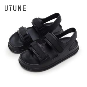 UTUNE รองเท้าแตะแพลตฟอร์มสตรีแฟชั่นฤดูร้อนสไลด์หนารองเท้าแตะกันลื่น Comfy ชายหาดรองเท้าลําลองกลางแจ้งสีม่วง