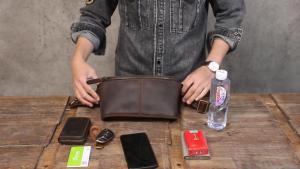 Nupugoo da thật Túi đeo hông cho nam đeo chéo cổ điển Túi đeo chéo thời trang biker Túi Túi công sở hàng ngày