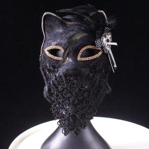 Ball Black Lace Feather Classy Beauty Lady Half Face Mask Catwalk Performance Halloween Eye Mask Adult Mask