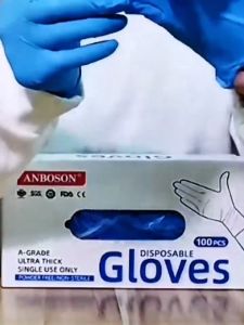 100PCS Sarung Tangan Nitrile Hitam/Biru/Ungu/Putih Tebal Super Kuat Untuk Medis Dan Industri