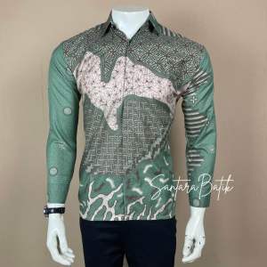 kemeja batik pria motif inara hijau