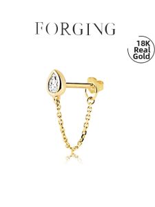 Forging Love | 18K Gold Water Drop Shaped Cultured Diamond Earrings