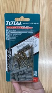Bộ tắc kê vít TOTAL WJSPK4504512 WJSPK5005512 WJSPK7006512 siết Pozi đầu CSK tắc kê nhựa màu xám chính hãng - Thinksafe