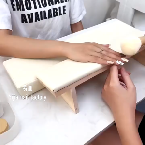2Pcs Kit Solid Wood Nail Art Hand Pillow Set Manicure Table Hand Cushion Holder Arm Rests