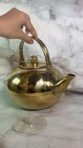 TEKO ARAB STAINLESS STEEL GOLD UKURAN 1 LITER TEKO AIR ZAMZAM