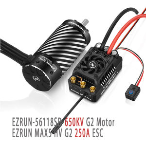 Hobbywing EZRUN Max5 HV G2 250A 6-12S Brushless ESC W/ 56118SD 650KV/ 800KV/ 1100KV Brushless Motor For 1/5 Truck/ Buggy