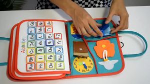 Toddler Busy Board Montessori Sensory Toy for Learning Fine Motor Skills Autism Preschool Activitie Early Education Toys