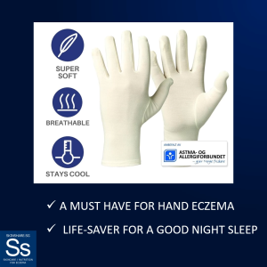 [Best Selling | Allergy Association Endorsed] Comfortable Reusable Adult Bamboo Glove for Eczema Dry Sensitive Hand Allergy Skin