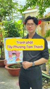 Tranh Treo Tường Phật Giáo Tây Phương Tam Thánh Tiếp Dẫn - Tranh Laminate Tráng Gương - Newshop