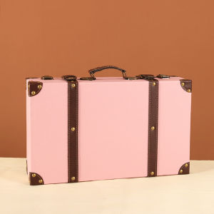 European Style Vintage Wooden Storage Box Retro Handheld Suitcase Photography Props Mess Organizer Desktop Storage Solution