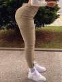 Sale! Women’s Khaki High Waist Cargo Jeans Slim Fit With Pocket Street Style Fashion. 