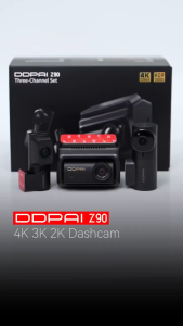 DDPAI Z90 Dual 3CH 4K+2K+3K Triple HRD Al Portrait Smart Dash Cam with 4G Connectivity GPS