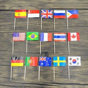 Đồ Ăn Nhẹ Nhàng Dùng Một Lần Bằng Giấy Quốc Gia Khay Trái Cây Sáng Tạo Khay Coktail Khay Bánh Nhỏ Hoa Trang Trí Kim Loại Trái Cây Kim Cắm Đồ Uống