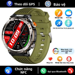 Đồng Hồ Thông Minh Nam Thời Trang Cao Cấp 2025 Chống Nước 5ATM GPS La Bàn Màn Hình AMOLED NFC Đo Nhịp Tim IP68 Dành Cho Thể Thao Ngoài Trời
