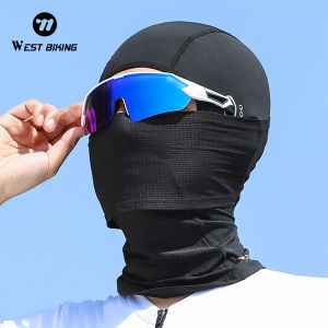 West Biking | WEST BIKING Ice Silk Cycling Mask High Elastic Cycling Headgear Sunscreen Anti-UV Sunscreen Full Face Cover With Glasses Holes