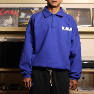 HEADS - HMG Polo Sweats Blue | Jaket Sweater Pria/Wanita Heavyweight Boxy Fit 330gsm