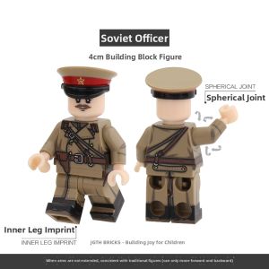 Soviet Military Officer Soldier Figure with Articulated Joints