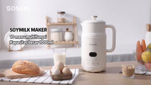 SOSEKI Soy Milk Maker 0.6-1.0L / Mesin Susu Kedelai Otomatis Multifungsi
