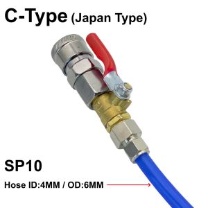 Air Hose Quick Connector Fitting With Valve Switch on/off Europe Type/ C Type Pneumatic SP10/20/30/40 Nut-Fasten