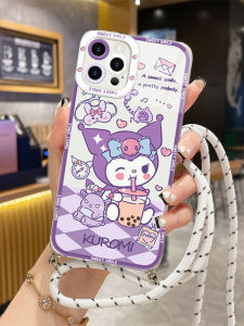Huawei Honor 200 Lite Phone Case Full Edge Protection Silicone Crossbody Lanyard Anti-fall Cartoon Ins Style Eco-friendly