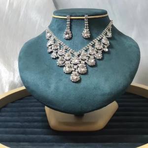 3PC Nữ Thời Trang Giọt Nước Tua Rua Vòng Cổ Và Bông Tai Bộ Trang Sức Cho Tiệc Cưới Đảng Quà Tặng Ngày Của Mẹ