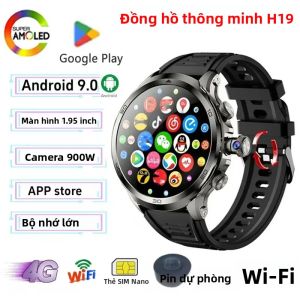 Đồng Hồ Thông Minh System H19 4G Android 9.0 GPS WiFi SIM Card Camera Xoay 1990mAh Pin Nhận Diện Khuôn Mặt Theo Dõi Sức Khỏe