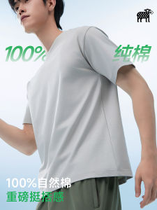 100% Pure Cotton Loose Fit Casual Short Sleeve T-Shirt for Men Summer Simple Style Youth Fashion Brand Standard Edition